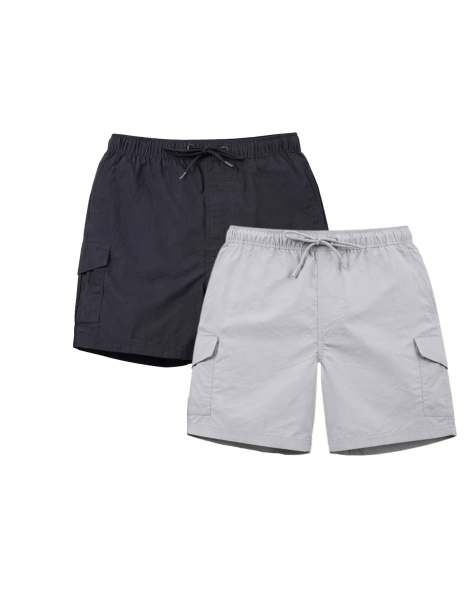 French Connection 2 pack cargo-style swim shorts in navy - view 1
