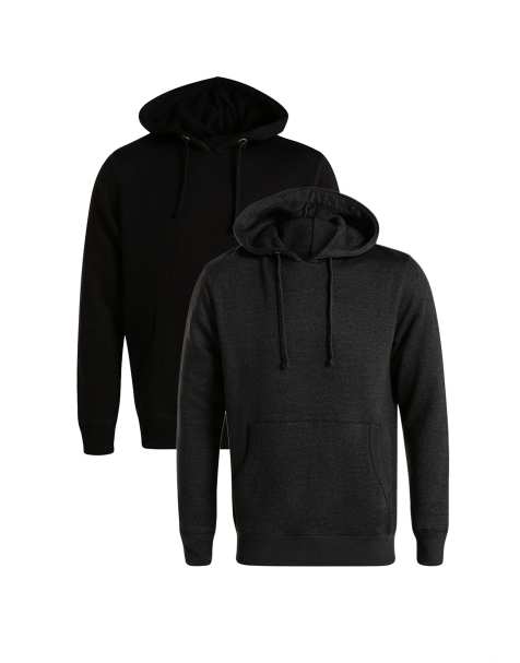 French Connection 2 pack cotton blend hoodies in black - view 1