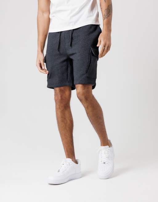French Connection 2 pack cotton blend jersey cargo-style shorts in black, 3 of 4