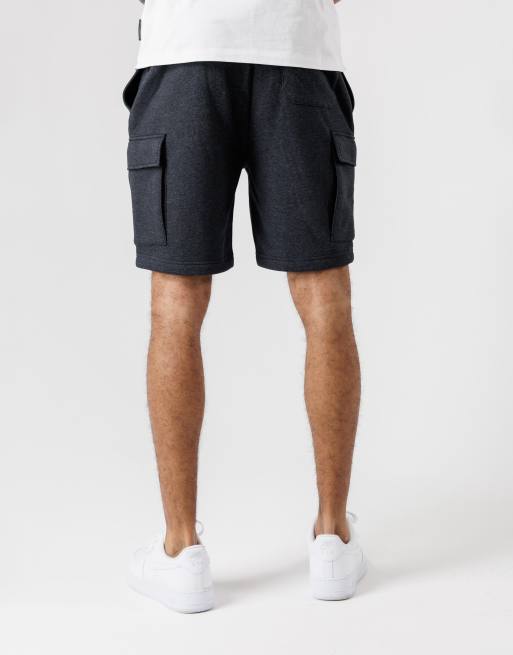 French Connection 2 pack cotton blend jersey cargo-style shorts in black, 4 of 4