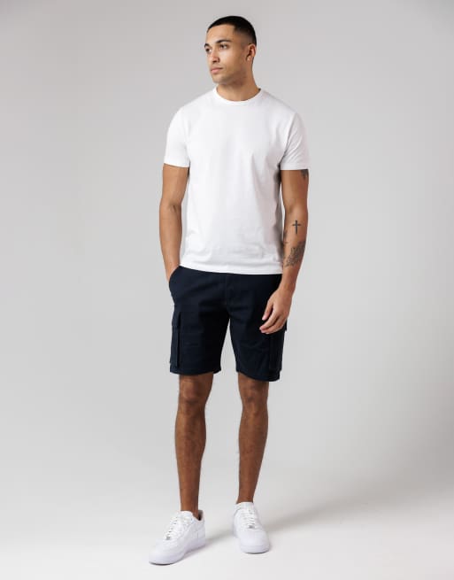 French Connection 2 pack cotton cargo shorts in navy, 4 of 4