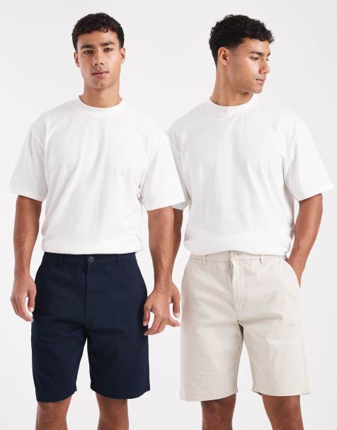 French Connection 2 pack cotton chino shorts in navy - view 1