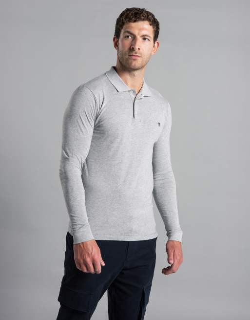 French Connection 2 pack cotton long sleeve polo shirts in navy, 2 of 5