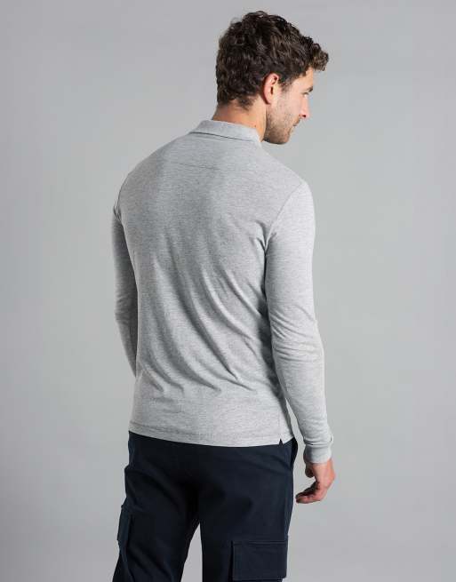 French Connection 2 pack cotton long sleeve polo shirts in navy, 3 of 5