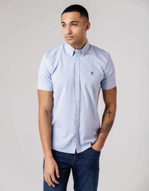 French Connection 2 pack cotton short sleeve oxford shirts in blue, 2 of 4