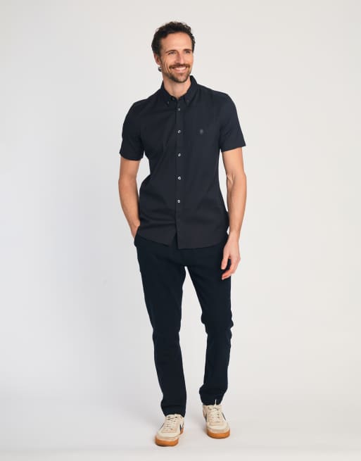 French Connection 2 pack cotton short sleeve oxford shirts in blue, 4 of 4