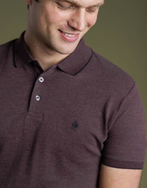 French Connection 2 pack cotton short sleeve pique polo shirts in navy, 5 of 6
