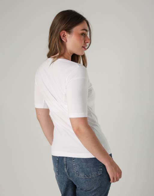 French Connection 2 pack cotton square neck short sleeve tops in black, 4 of 4