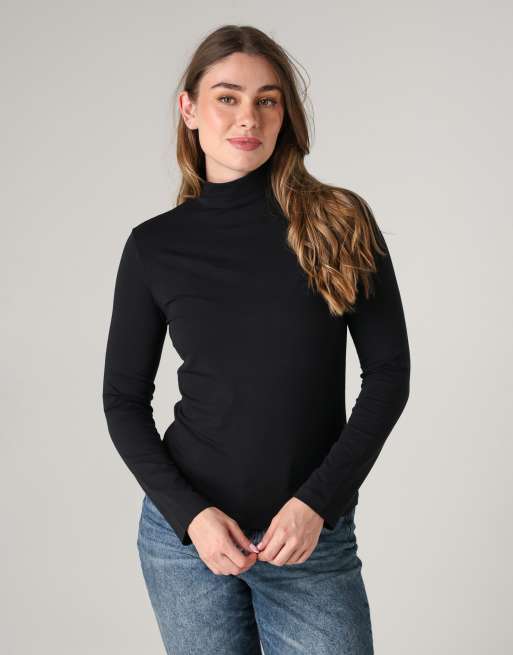French Connection 2 pack cotton turtle neck long sleeve tops in navy, 2 of 4