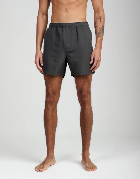 French Connection 2 pack elasticated swim shorts in black - view 1