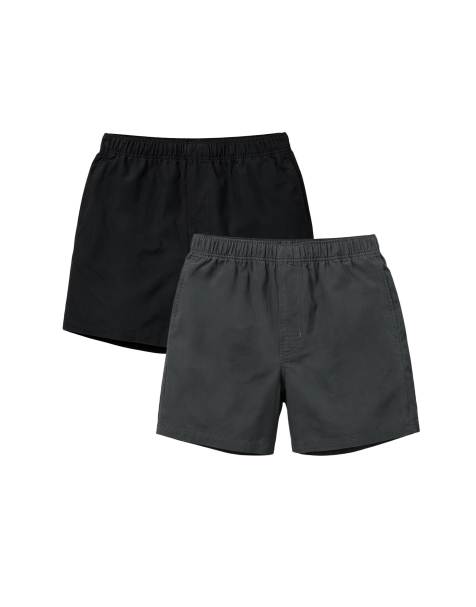 French Connection 2 pack elasticated swim shorts in black