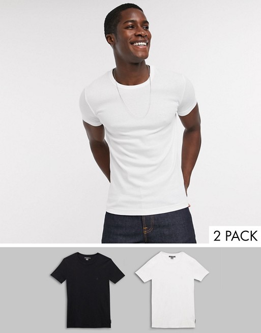 French Connection 2 pack muscle fit t-shirt