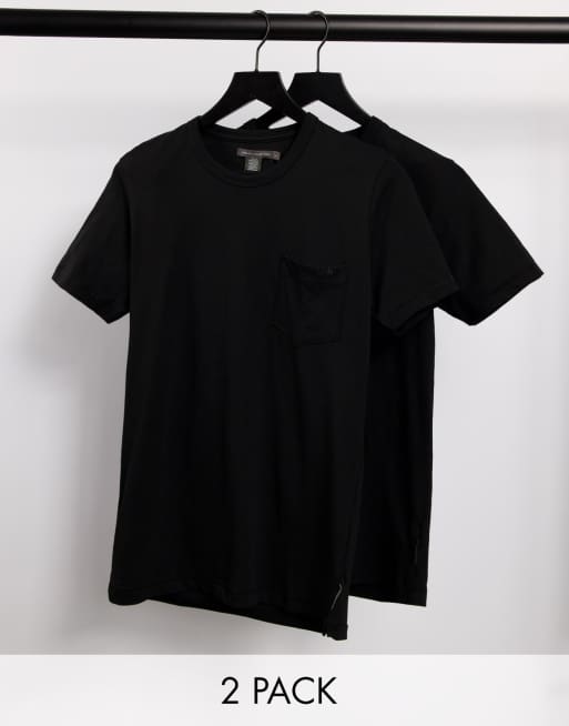 French Connection 2 pack pocket t-shirt in black