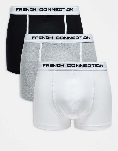 French Connection 3 pack boxers in black gray and white - view 1