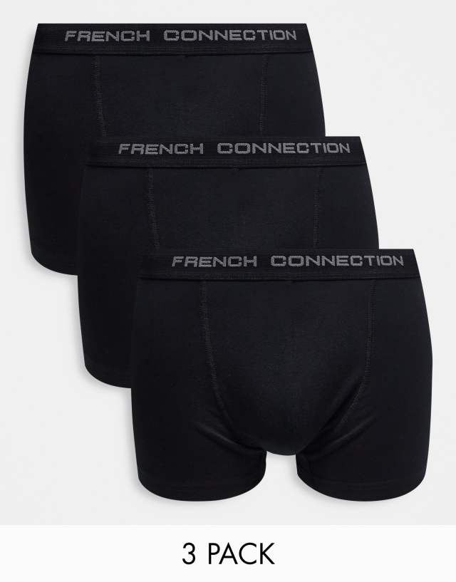 French Connection - 3 pack boxers in black