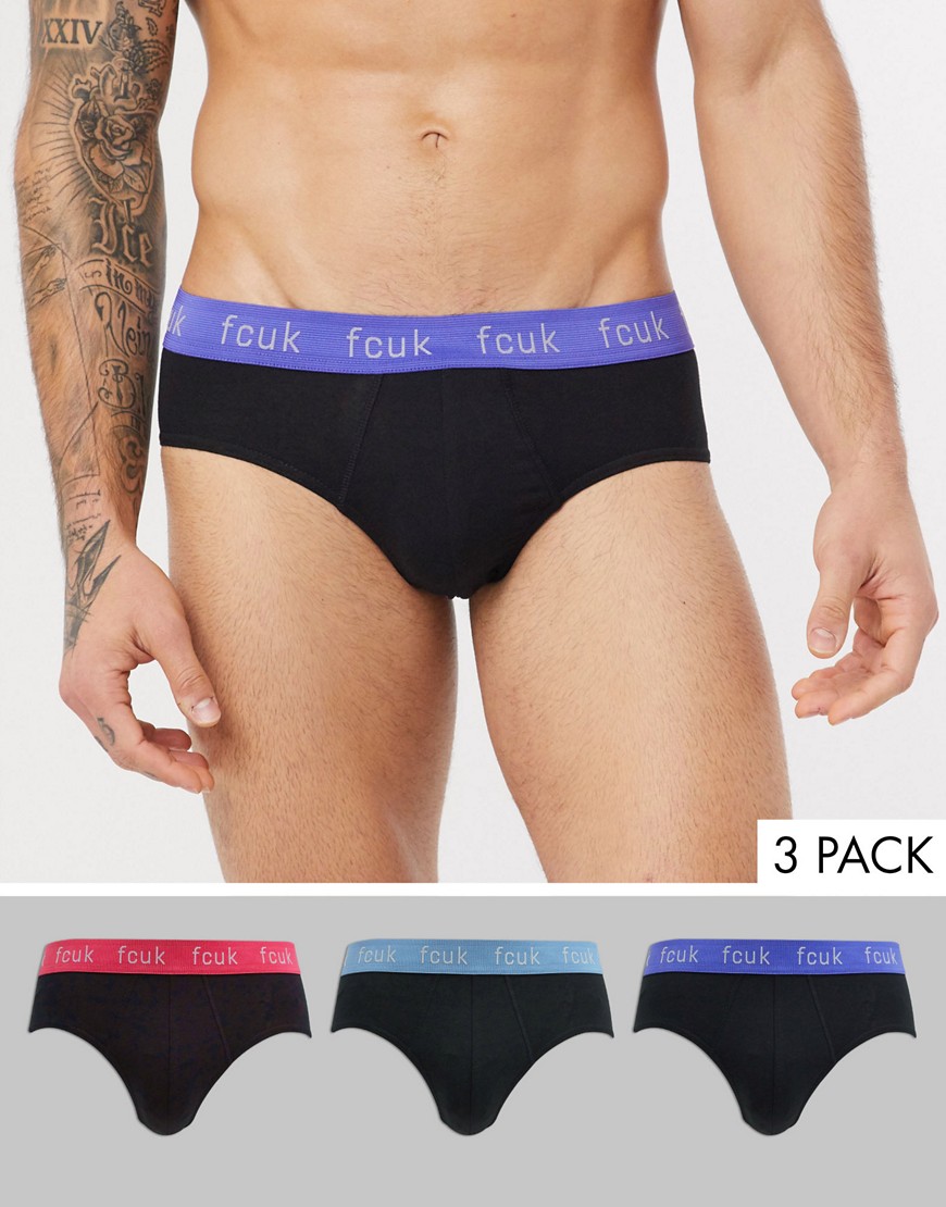 French Connection 3 pack briefs in black