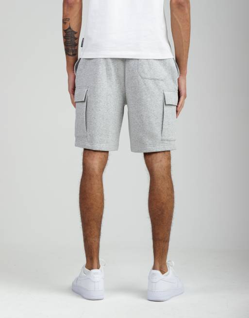 French Connection 3 pack cotton blend jersey cargo-style shorts in navy grey & black, 3 of 4