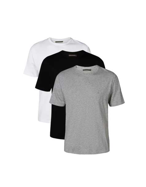 French Connection 3 pack cotton crew neck short sleeve t-shirts in black