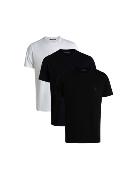 French Connection 3 pack cotton crew neck short sleeve t-shirts in dark blue - view 1