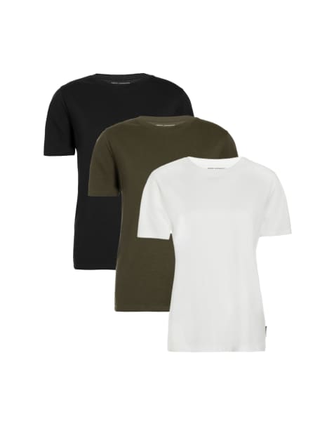 French Connection 3 pack cotton crew neck t-shirts in khaki - view 1