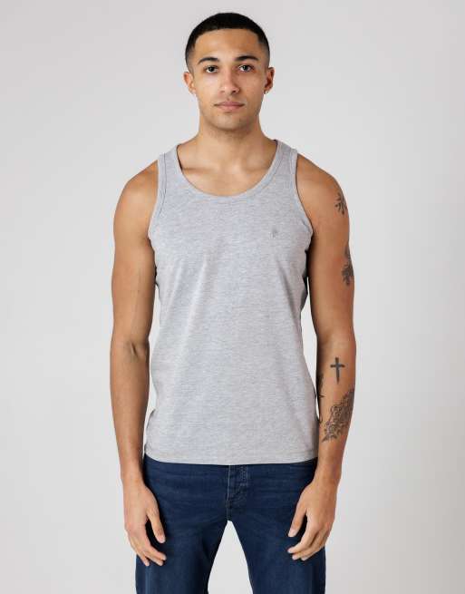 French Connection 3 pack cotton round neck racer vest in black, 2 of 4