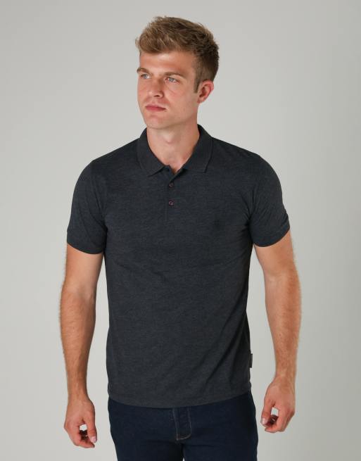 French Connection 3 pack cotton short sleeve polo shirts in black, 4 of 4