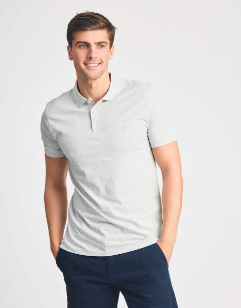 French Connection 3 pack cotton short sleeve polo shirts in blue - view 1