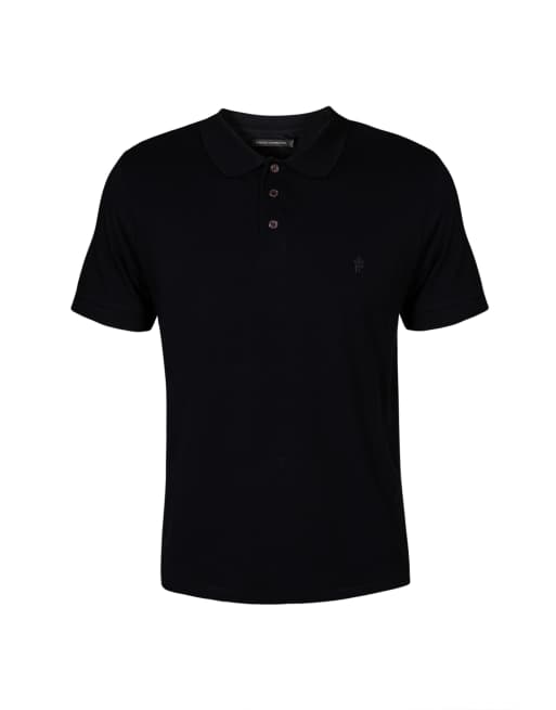 French Connection 3 pack cotton short sleeve polo shirts in blue, 5 of 5