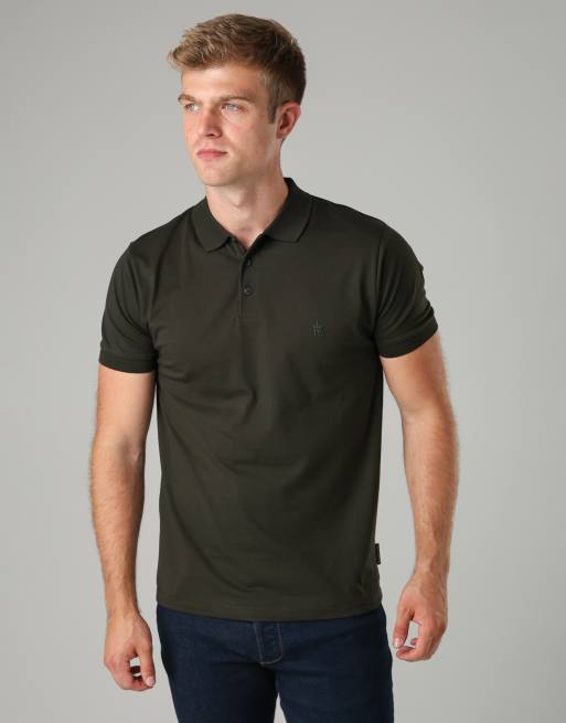 French Connection 3 pack cotton short sleeve polo shirts in green, 2 of 5