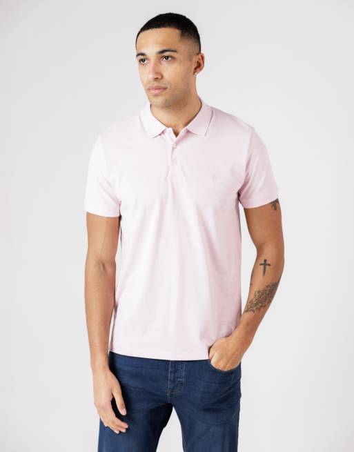French Connection 3 pack cotton short sleeve polo shirts in pink, 4 of 4