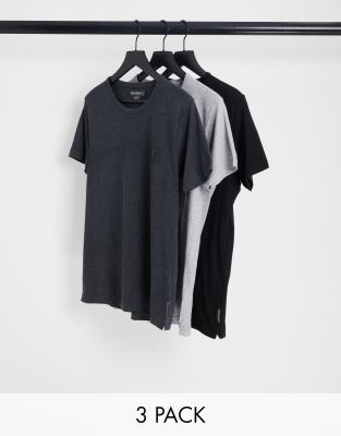 French Connection 3 pack lounge t-shirts in grey multi - ASOS Price Checker