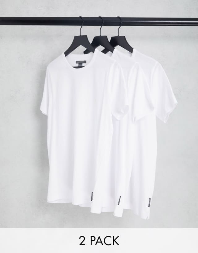 French Connection 3 pack lounge T-shirts in white