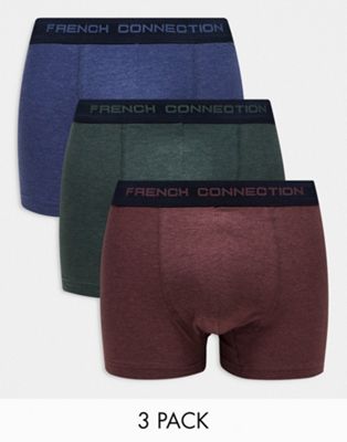 French Connection 3 pack trunks in multi