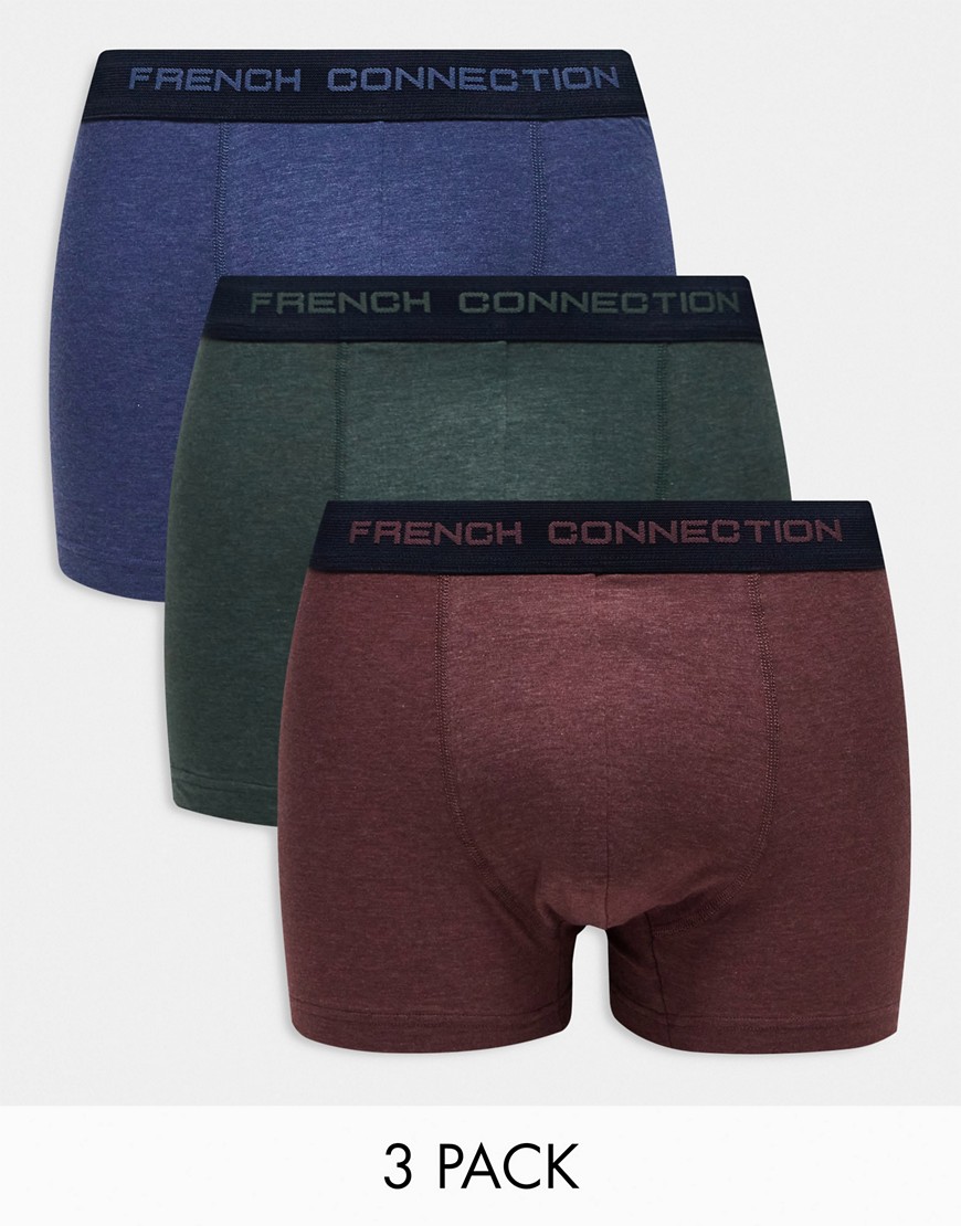 French Connection 3 pack trunks in multi-Black