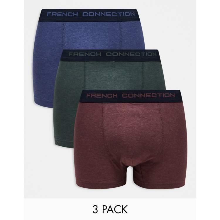 French Connection 3 pack trunks in multi