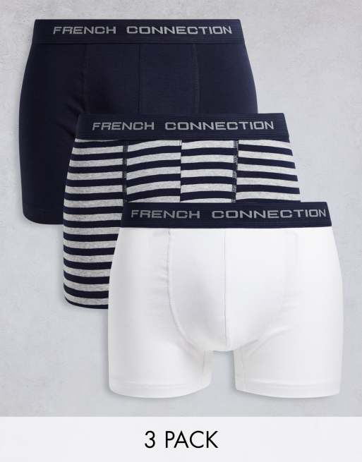 French Connection – 3er-Packung Boxershorts in Weiß