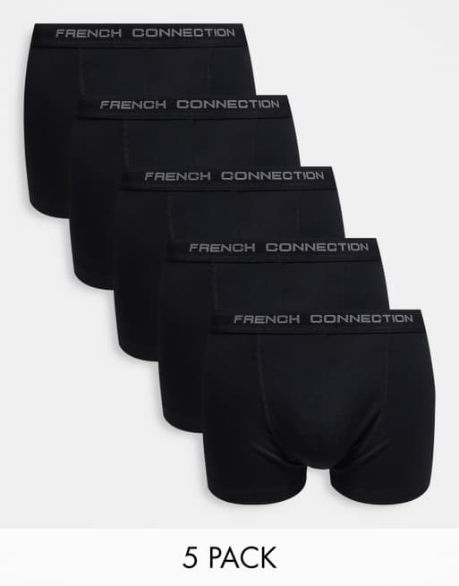 5 Pack French Connection Briefs Black/Black/Black/Grey/Grey