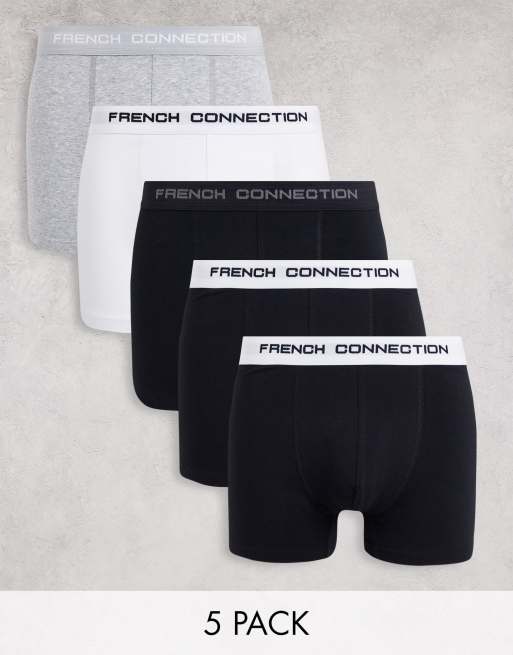 French Connection 5 pack boxers in grey multi