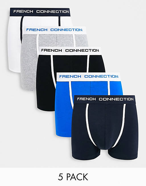 French Connection 5 pack boxers in grey