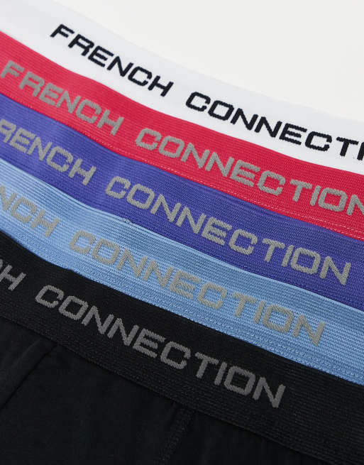French Connection 5 pack cotton boxers in blue, 3 of 3