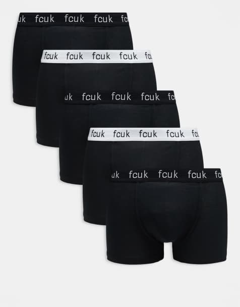 French Connection 5 pack fcuk cotton stretch boxers in white - view 1