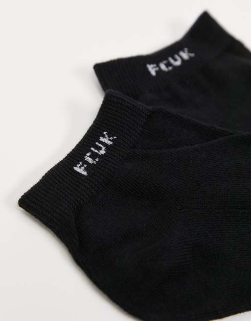 French Connection 5 pack FCUK trainer socks in black and white, 2 of 4