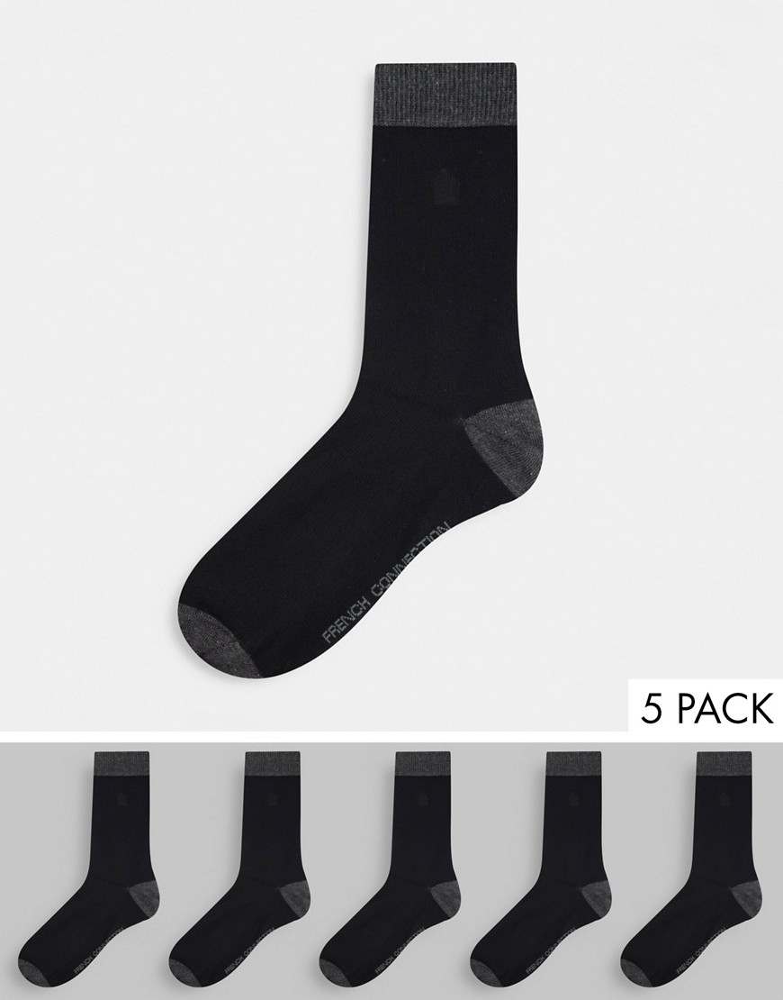 French Connection 5 pack socks in navy