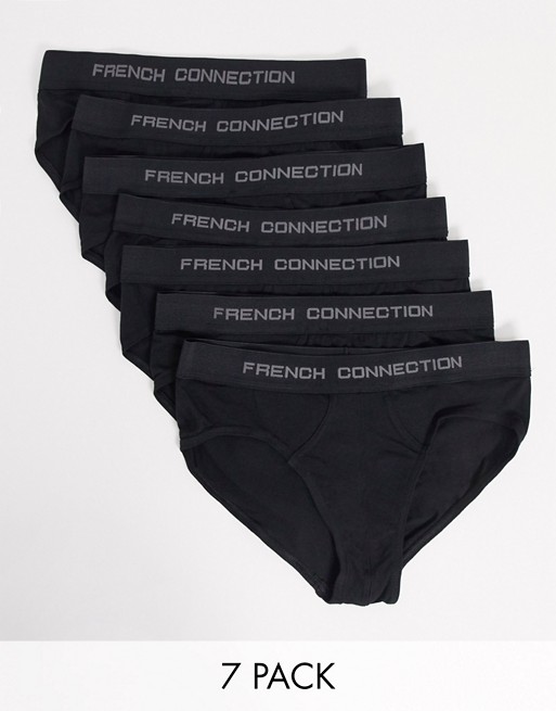 French Connection 7 pack brief in black