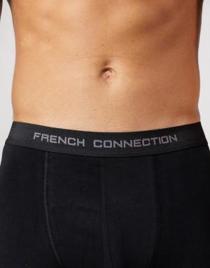 French Connection 7 pack cotton boxers in black