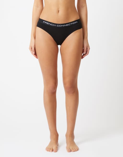 French Connection 7 pack cotton french connection ladies briefs in black, 4 of 4