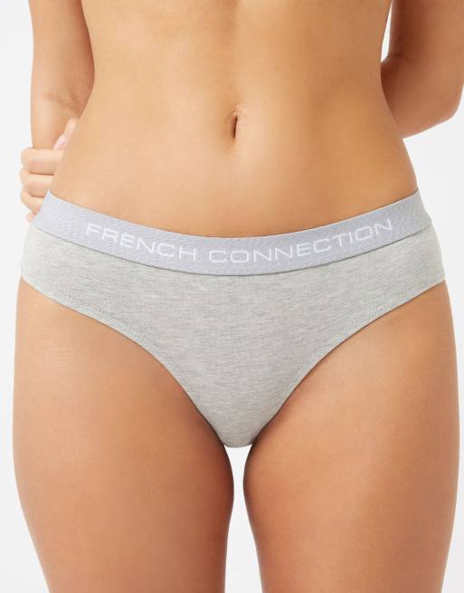 French Connection 7 pack cotton french connection ladies thongs in grey, 3 of 4