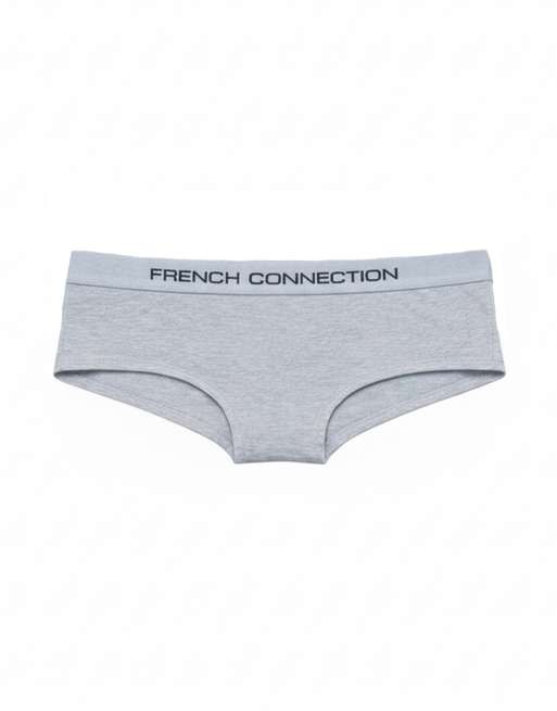 French Connection 7 pack cotton ladies hipster full briefs in grey white black, 2 of 4