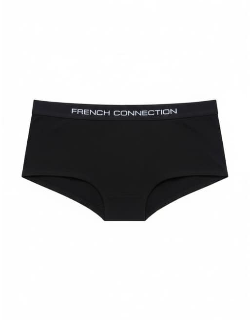 French Connection 7 pack cotton ladies hipster full briefs in grey white black, 4 of 4