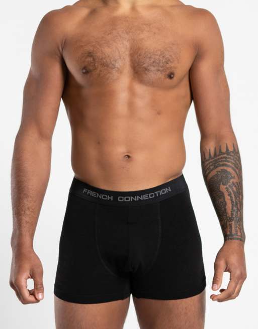 French Connection 7 pack cotton stretch boxers in black, 4 of 4